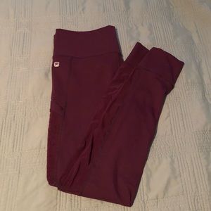 Maroon high rise fabletics leggings